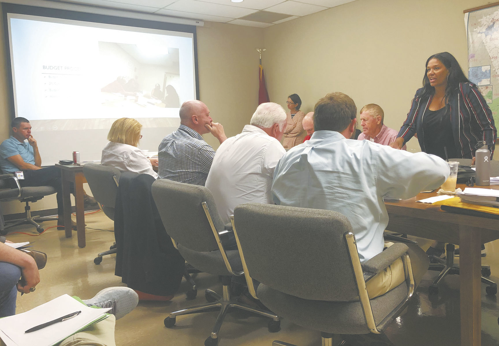 McClendon talks to the County Commission